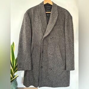 Marc Jacobs double-breasted wool-blend overcoat grey herringbone oversized XL